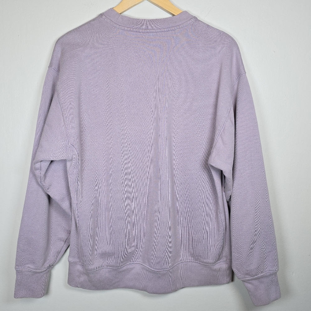 Tna Extra Fleece Women's Organic Cotton Sweatshirt Lavender Crewneck Sustainable - Picture 9 of 12